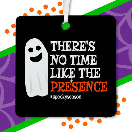 ハロウィーンスピリットハッピン幽霊面白いハロウィーン メタルオーナメント