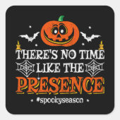 ハロウィーンスピリット不気味パンプキンコンチークハロウィーン スクエアシール (正面)