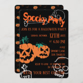 ハロウィーンスプキーパティ招待状 招待状 (正面/裏面)