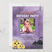 ハロウィーンスプークの写真誕生日パーティー 招待状 (正面)