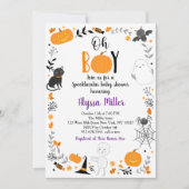 ハロウィーンスプーク文字Ohボーイベビーシャワー 招待状 (正面)