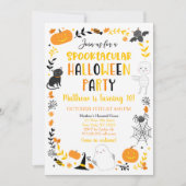 ハロウィーンスポオクタキュラー幽霊パンプキン誕生日 招待状 (正面)