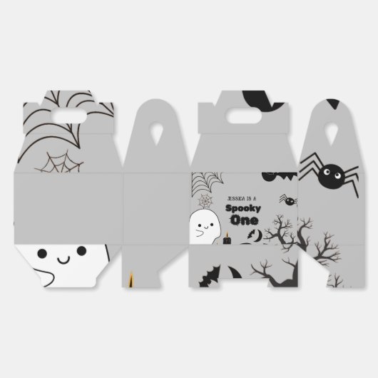 ハロウィーンスポキーワンファースト誕生日パーティー フェイバーボックス (見開き)