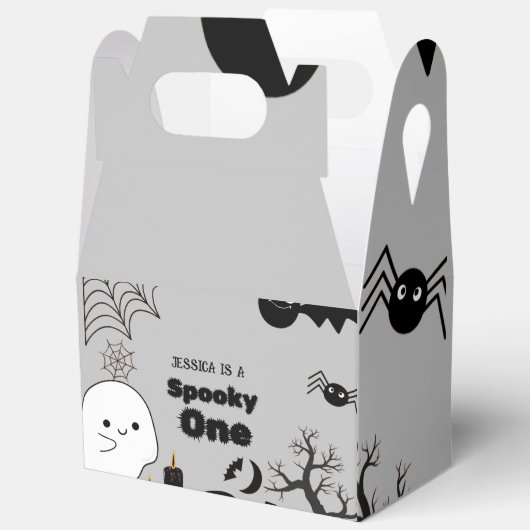 ハロウィーンスポキーワンファースト誕生日パーティー フェイバーボックス (見開き)