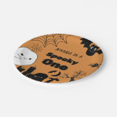 ハロウィーンスポキーワンファースト誕生日パーティー ペーパープレート (アングル)