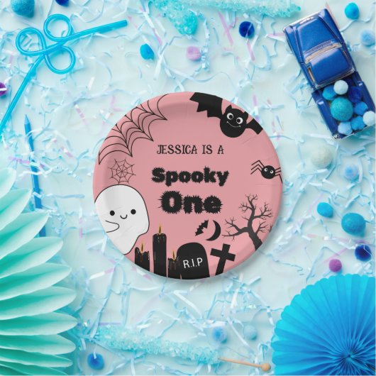ハロウィーンスポキーワンファースト誕生日パーティー ペーパープレート (パーティー)