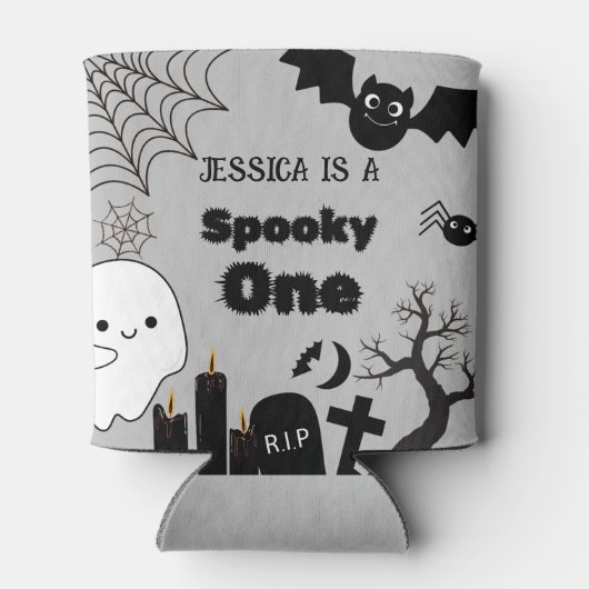 ハロウィーンスポキーワンファースト誕生日パーティー 缶クーラー (裏面)