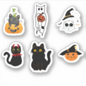 ハロウィーンスポック猫 シール (正面)