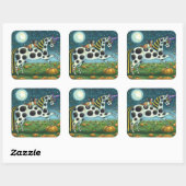 ハロウィーンスポテッドポニー&こうもりキャットお洒落ホース スクエアシール (シート)