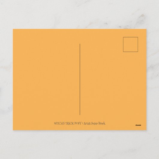 ハロウィーンスポテッドポニー&こうもり猫ファンタジー馬 シーズンポストカード (裏面)