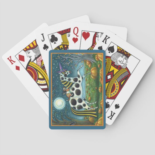 ハロウィーンスポテッドポニー&こうもり猫ファンタジー馬 トランプ (裏面)