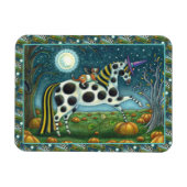 ハロウィーンスポテッドポニー&こうもり猫ファンタジー馬 マグネット (横)