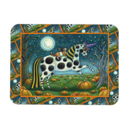 ハロウィーンスポテッドポニー&こうもり猫ファンタジー馬 マグネット