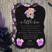 ハロウィーンスモールブーヴィンテージフローラ赤ちゃんシャワー 招待状