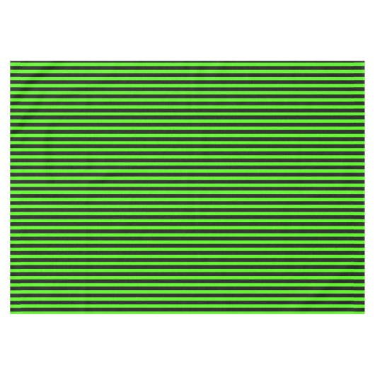 ハロウィーンスライムグリーンとブラックストライプ テーブルクロス (正面(横))