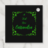 ハロウィーンスライムグリーンパーソナライズされた フェイバータグ (裏面)