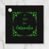 ハロウィーンスライムグリーンパーソナライズされた フェイバータグ (正面)