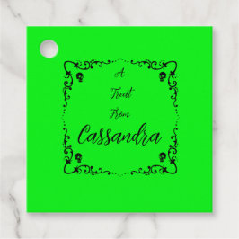 ハロウィーンスライムグリーンパーソナライズされた フェイバータグ