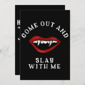 ハロウィーンスライムズムヴァンパイア不気味ファン 招待状 (正面/裏面)