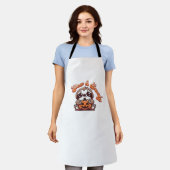 ハロウィーンスロースゆっくり不気味かわいいスロスパンプキン エプロン (着用した状態)