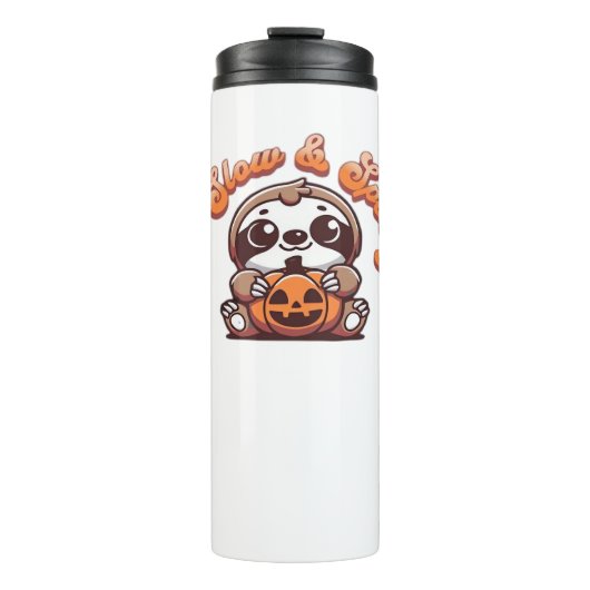 ハロウィーンスロースゆっくり不気味かわいいスロスパンプキン タンブラー (正面)