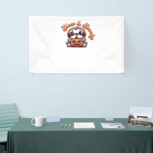 ハロウィーンスロースゆっくり不気味かわいいスロスパンプキン 横断幕 (トレードショー)