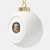 ハロウィーンスロース、カボチャ、こうもり、スパイダー、スパイダーウェブ セラミックボールオーナメント (右)