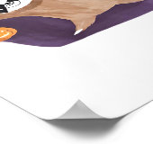 ハロウィーンスロース、カボチャ、こうもり、スパイダー、スパイダーウェブ ポスター (角)