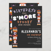 ハロウィーンズモーレスボンファイア不気味バースデーパーティー 招待状 (正面/裏面)