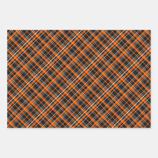 ハロウィーンセット2:こうもりと2つの格子模様 ラッピングペーパーシート (正面3)