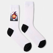 ハロウィーンソックス – カボチャ、ウィッチハットと黒猫 ソックス (右)