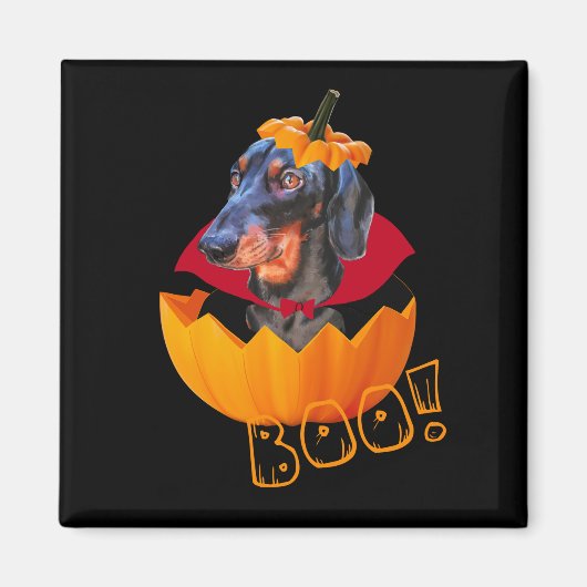 ハロウィーンソーセージ犬カボチャ マグネット (正面)