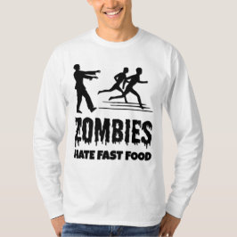 ハロウィーンゾンビは高速フードランナーを嫌う おもしろTシャツ Tシャツ