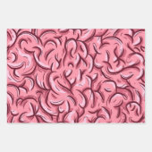 ハロウィーンゾンビアイズ脳マンガパターンパーティー ラッピングペーパーシート (正面2)