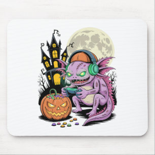 ハロウィーンゾンビウーパールーパーゲーマー幽霊城ビデオ マウスパッド