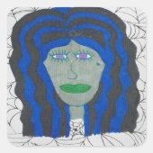 ハロウィーンゾンビウーマン スクエアシール (正面)