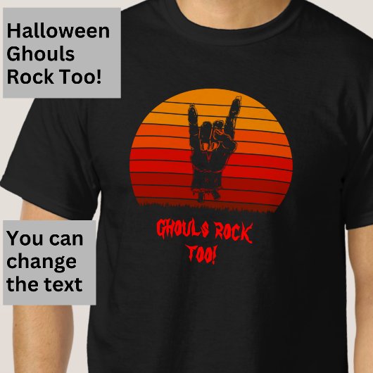 ハロウィーンゾンビグールズロックトゥハンドボーン Tシャツ