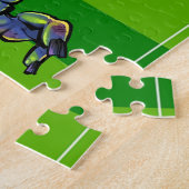 ハロウィーンゾンビサッカーフォワード選手スポーツ ジグソーパズル (側面)