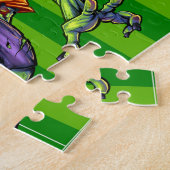 ハロウィーンゾンビサッカーフォワード選手スポーツ ジグソーパズル (側面)