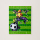 ハロウィーンゾンビサッカーフォワード選手スポーツ ジグソーパズル (縦)