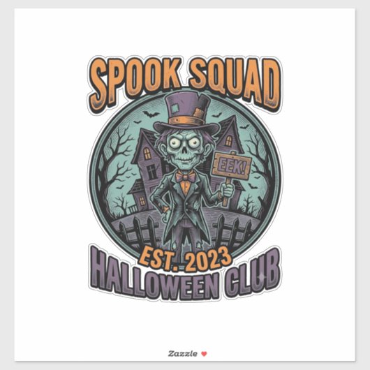 ハロウィーンゾンビシャツ 楽しいスプーク隊の彫刻デザイン シール (シート)