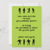 ハロウィーンゾンビパーティの招待状グリーン 招待状 (裏面)