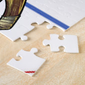 ハロウィーンゾンビホッケープレーヤースポーツおもしろいスポーツ ジグソーパズル (側面)