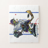 ハロウィーンゾンビホッケープレーヤースポーツおもしろいスポーツ ジグソーパズル (縦)