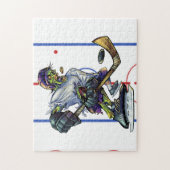 ハロウィーンゾンビホッケープレーヤースポーツおもしろいスポーツ ジグソーパズル (縦)