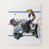 ハロウィーンゾンビホッケープレーヤースポーツおもしろいスポーツ ジグソーパズル (縦)