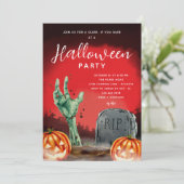 ハロウィーンゾンビ墓地パーティの招待状 招待状 (スタンド正面)