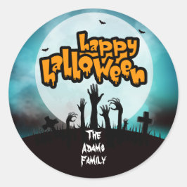 ハロウィーンゾンビ墓地 ラウンドシール