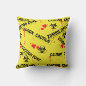 ハロウィーンゾンビ感染ゾーン血に染まった クッション (裏面)