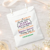 ハロウィーンタイポグラフィグディーバッグ – ハロウィーンことわざ フェイバーバッグ (クリップ留めされた状態)